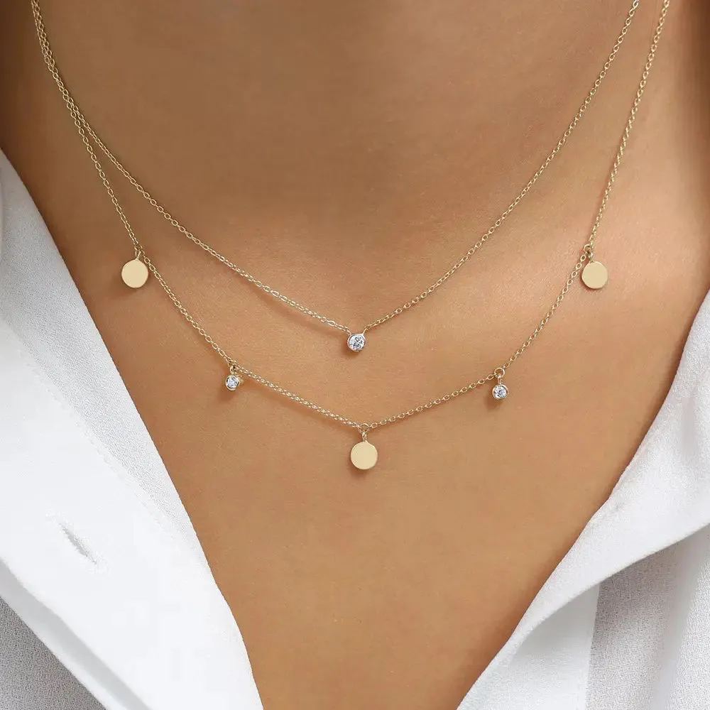 0.08CTW Dangling Diamond Necklace