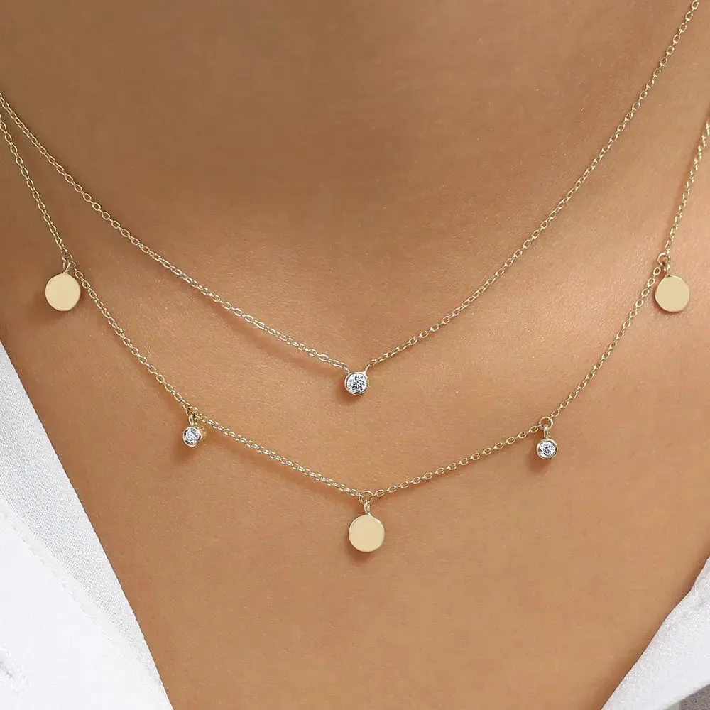 0.08CTW Dangling Diamond Necklace