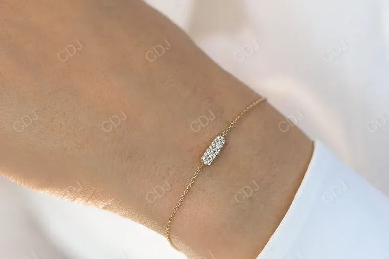 0.11 ctw Pave Set Lab Grown Diamond Bar Bracelet