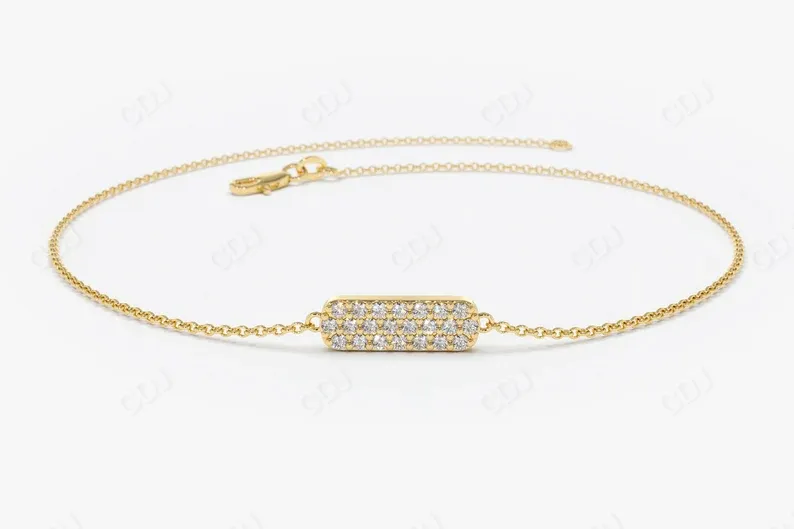 0.11 ctw Pave Set Lab Grown Diamond Bar Bracelet