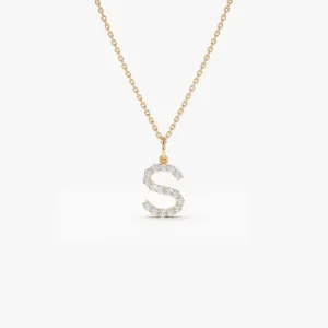 0.20CTW Diamond Initial Necklace