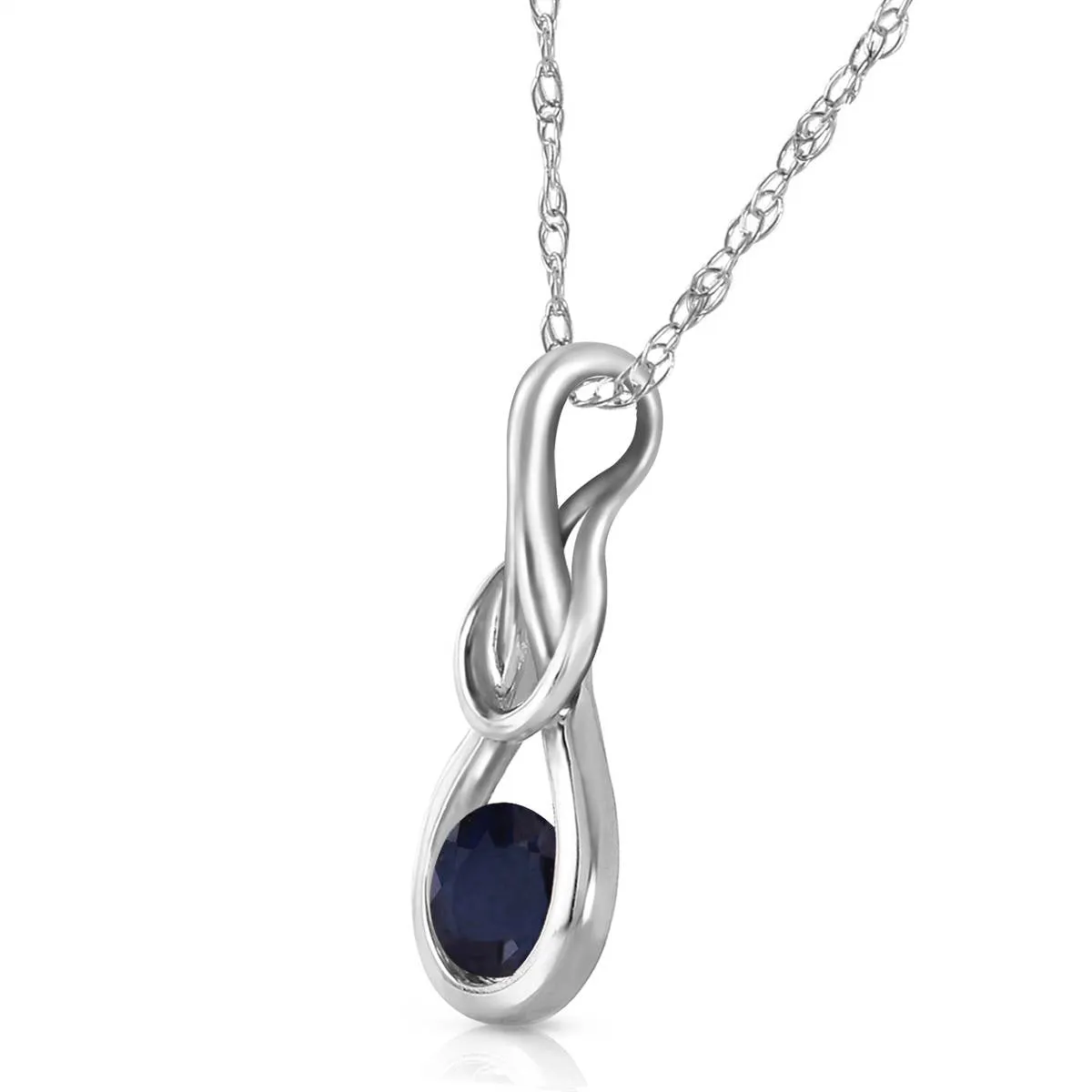 0.65 Carat 14K Solid White Gold Let It Shine Sapphire Necklace