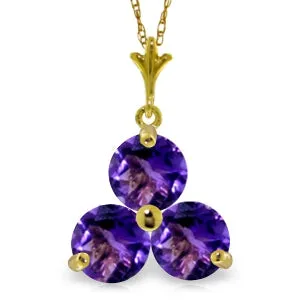 0.75 Carat 14K Solid Yellow Gold Spin Into Love Amethyst Necklace