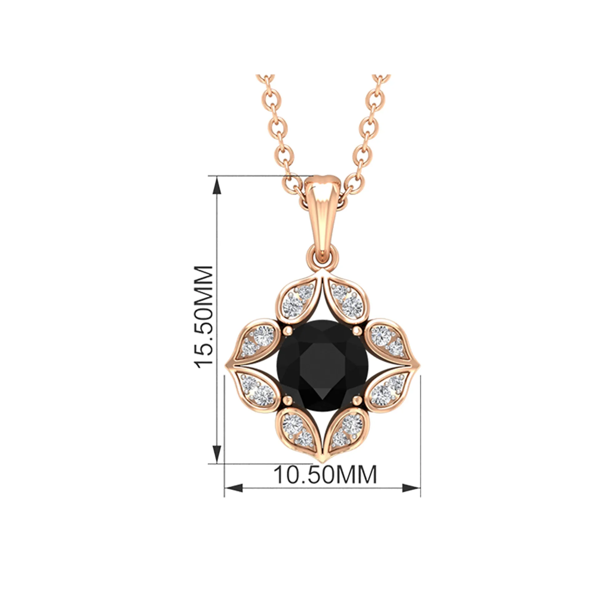 0.75 CT Art Deco Black and White Diamond Pendant