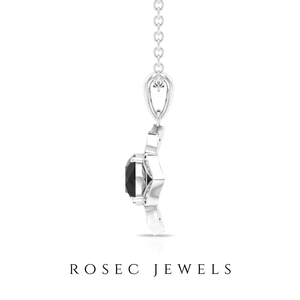 0.75 CT Art Deco Black and White Diamond Pendant