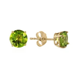 0.95 Carat 14K Solid Yellow Gold Fire And Determination Peridot Earrings