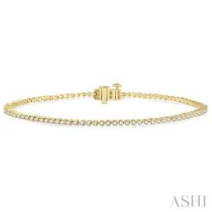 1 Ctw Tri-Prong Round Cut Diamond Bracelet in 14K Yellow Gold