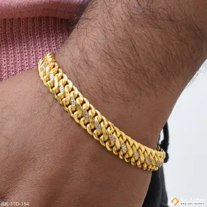 1 Gram Gold Plated Cool Design Superior Quality Bracelet for Men - Style D184