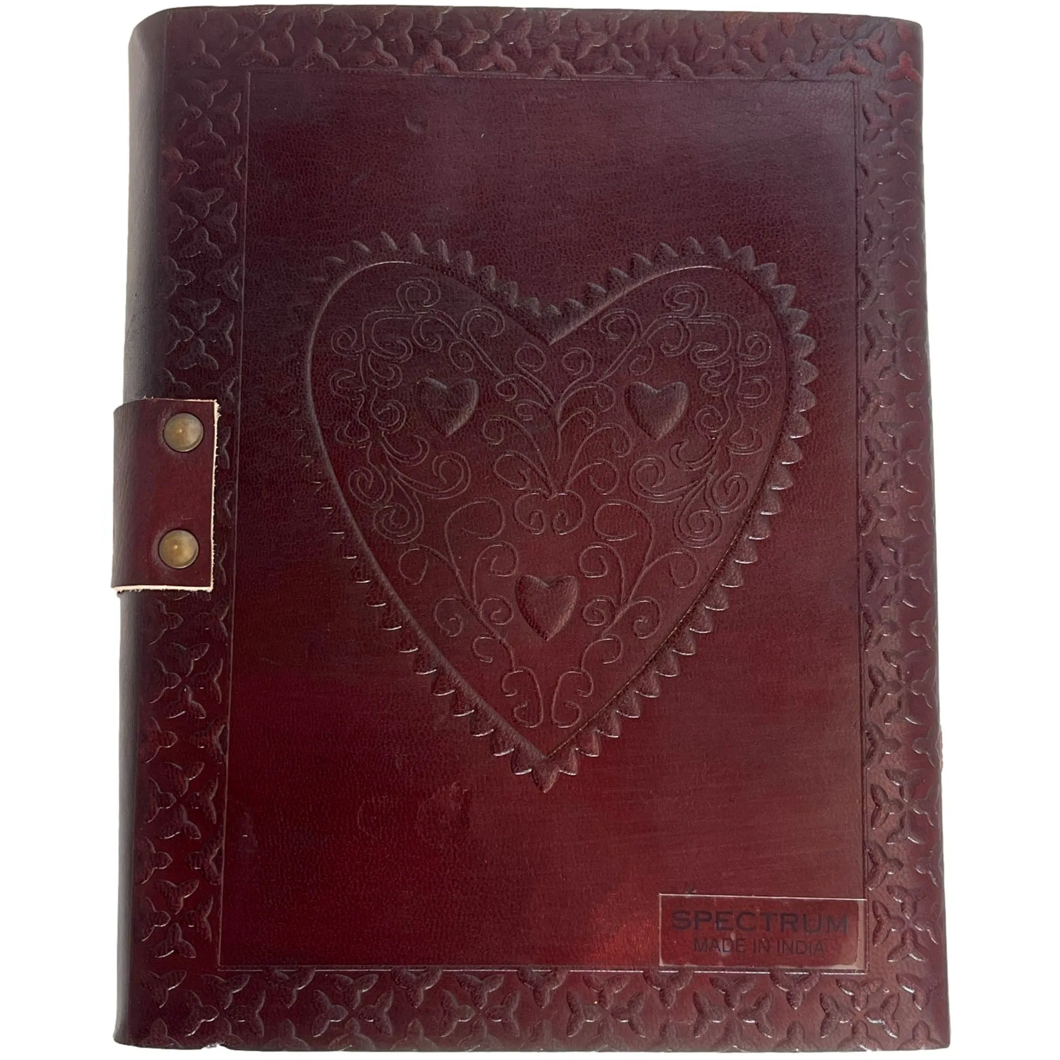 100% Leather Lapis Lazuli Journal with Heart Design on back