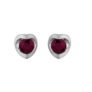 10k White Gold Ruby Earrings