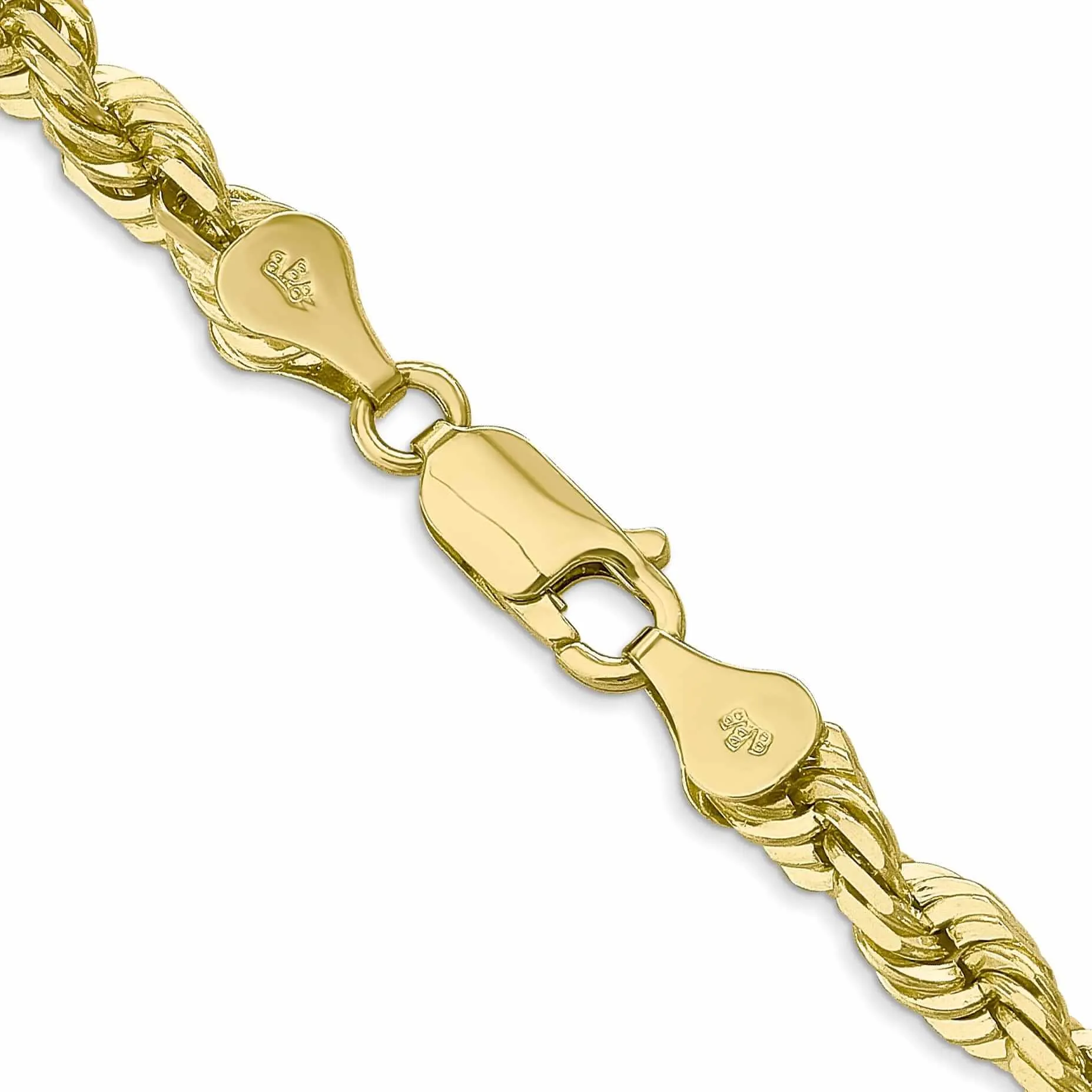 10k Yellow Gold Diamond Cut Rope Bracelet 6MM