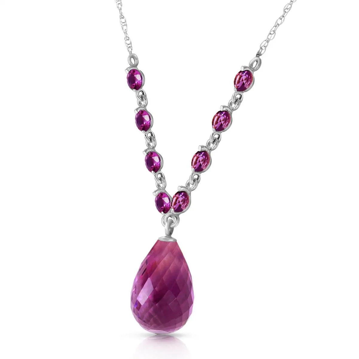 11.5 Carat 14K Solid White Gold You Intoxicate Me Amethyst Necklace