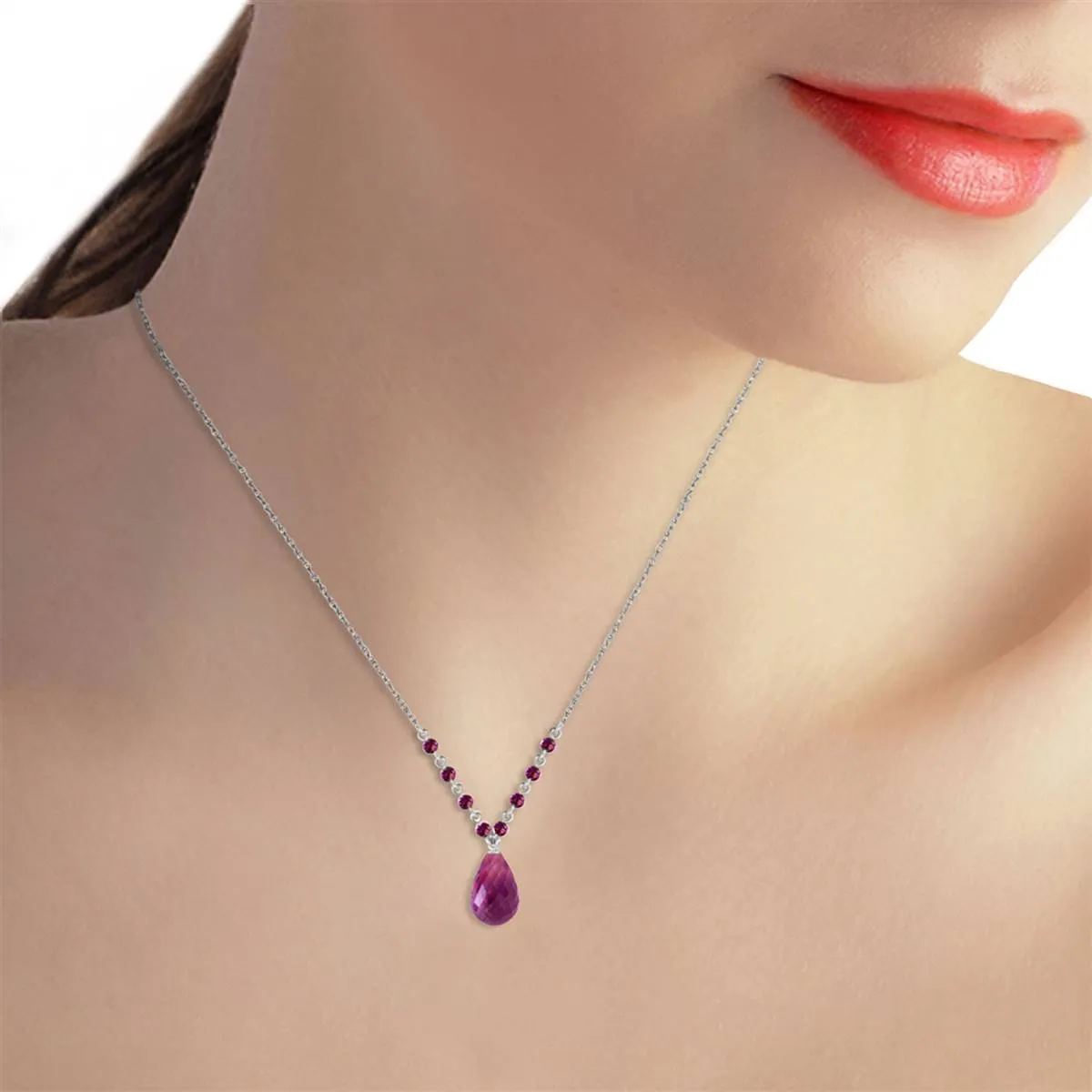 11.5 Carat 14K Solid White Gold You Intoxicate Me Amethyst Necklace