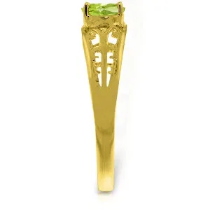 1.15 Carat 14K Solid Yellow Gold Filigree Ring Natural Peridot