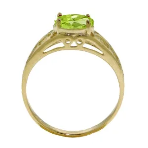 1.15 Carat 14K Solid Yellow Gold Filigree Ring Natural Peridot