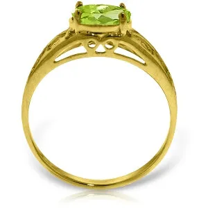 1.15 Carat 14K Solid Yellow Gold Filigree Ring Natural Peridot