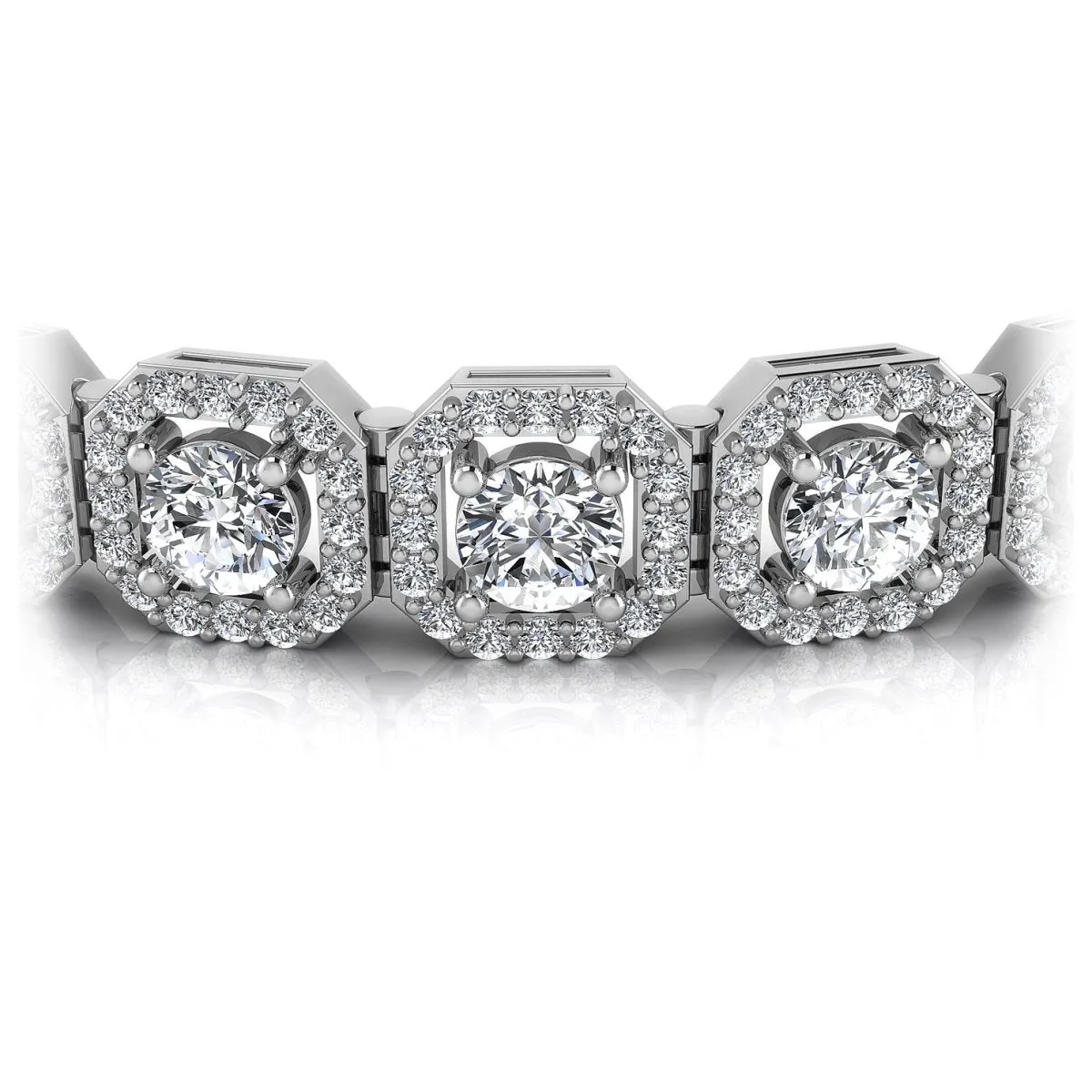 13.50-13.50 CT Round Cut Diamonds - Diamond Bracelet