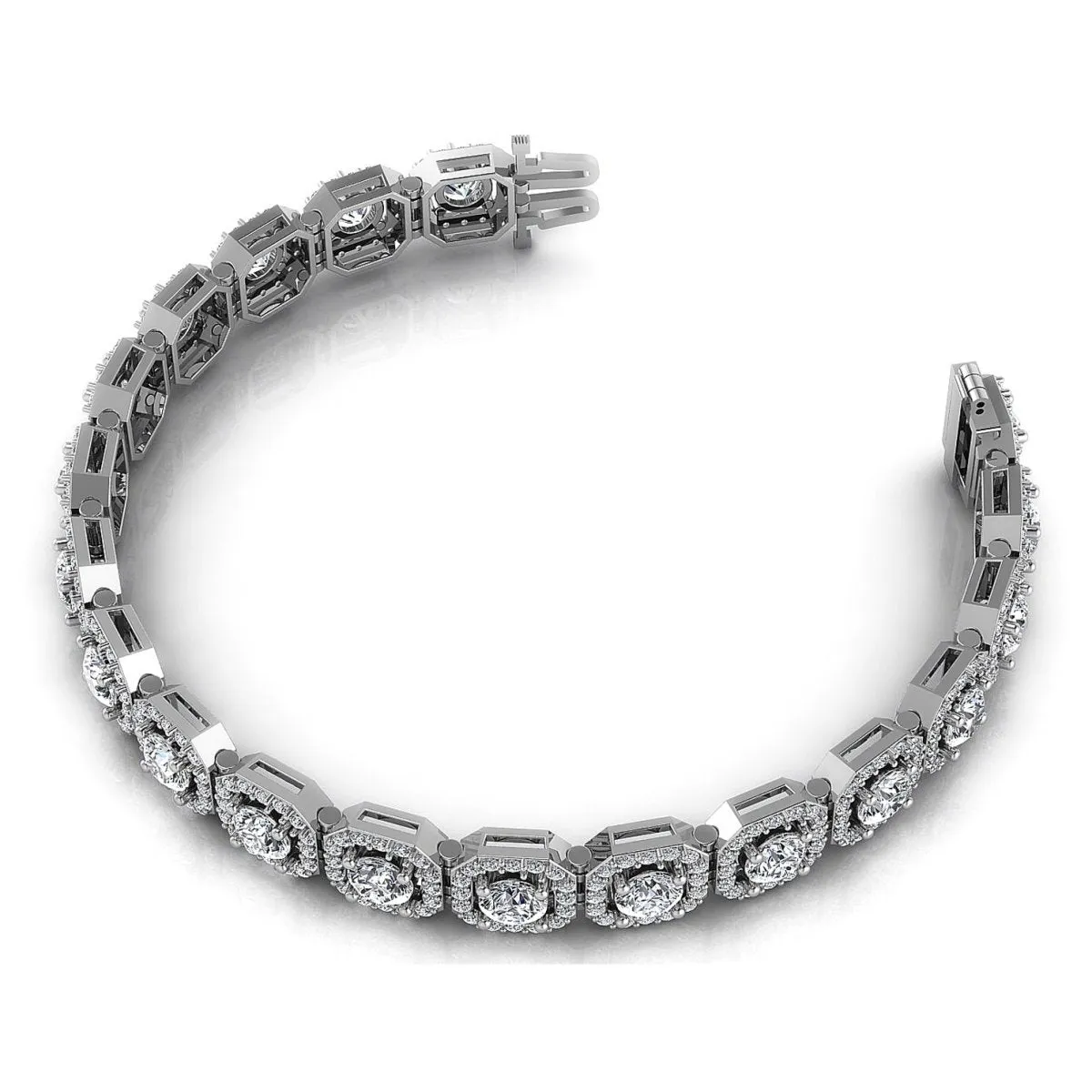 13.50-13.50 CT Round Cut Diamonds - Diamond Bracelet