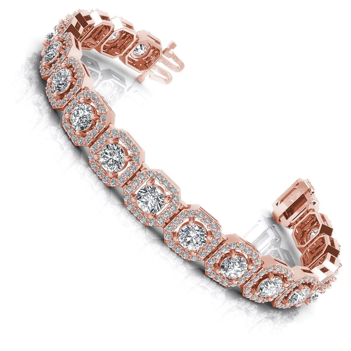 13.50-13.50 CT Round Cut Diamonds - Diamond Bracelet