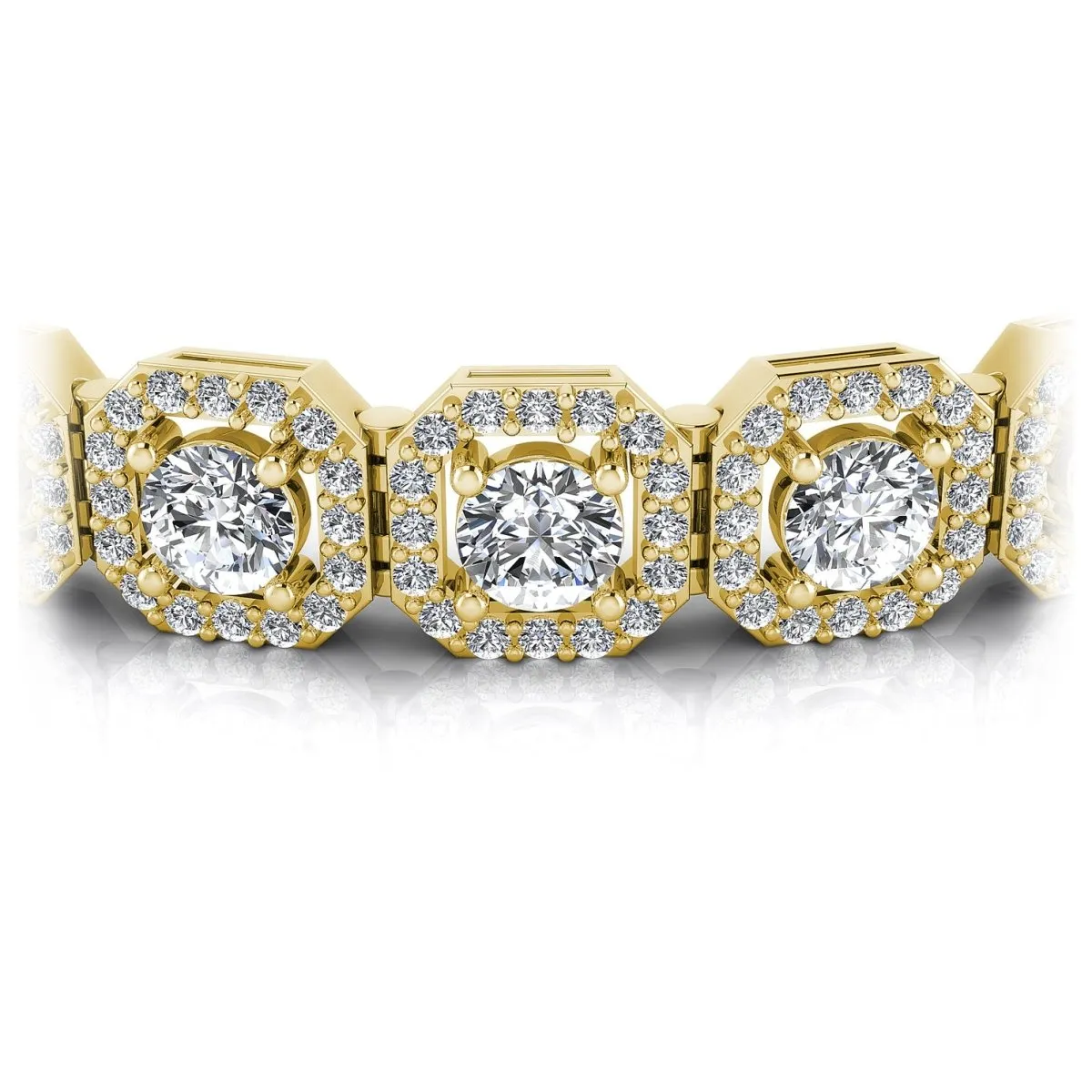 13.50-13.50 CT Round Cut Diamonds - Diamond Bracelet