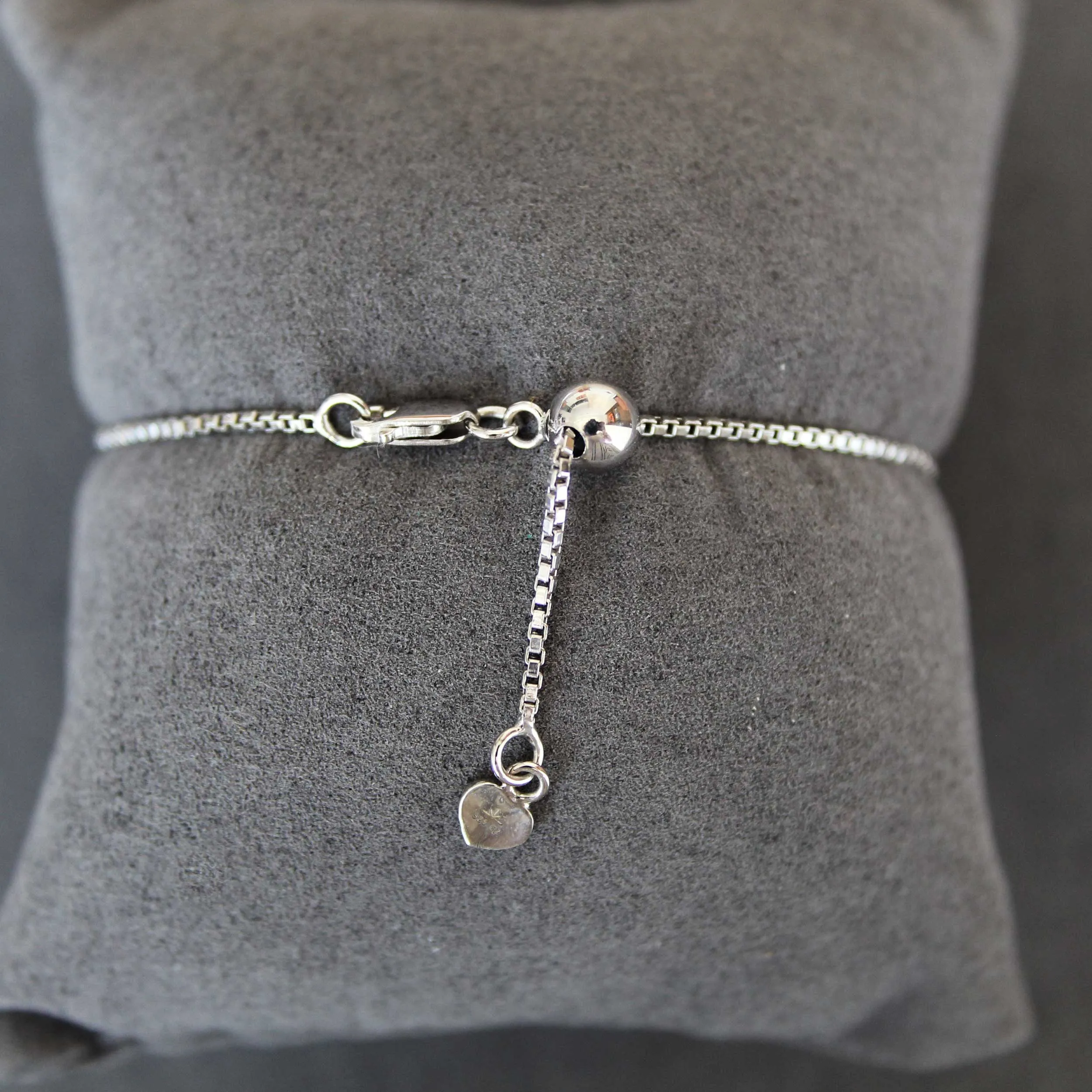 1/4 Cttw Cushion Cluster Adjustable Chain Bracelet in 925 Sterling Silver