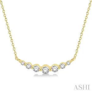 1/4 ctw Diamond Smile Necklace in 14K Yellow Gold