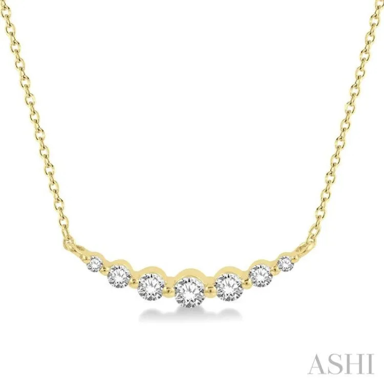 1/4 ctw Diamond Smile Necklace in 14K Yellow Gold