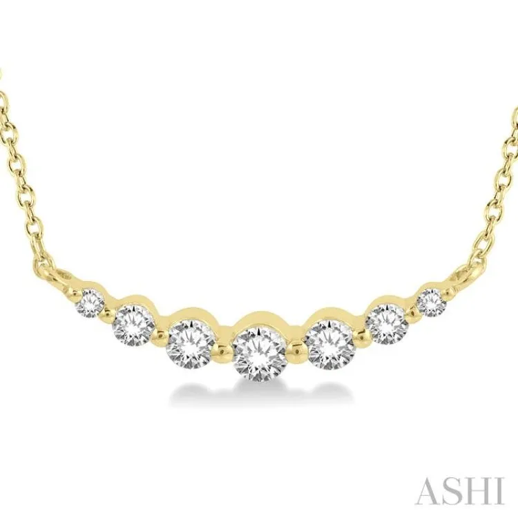 1/4 ctw Diamond Smile Necklace in 14K Yellow Gold