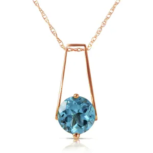 1.45 Carat 14K Solid Rose Gold Lullaby Blue Topaz Necklace