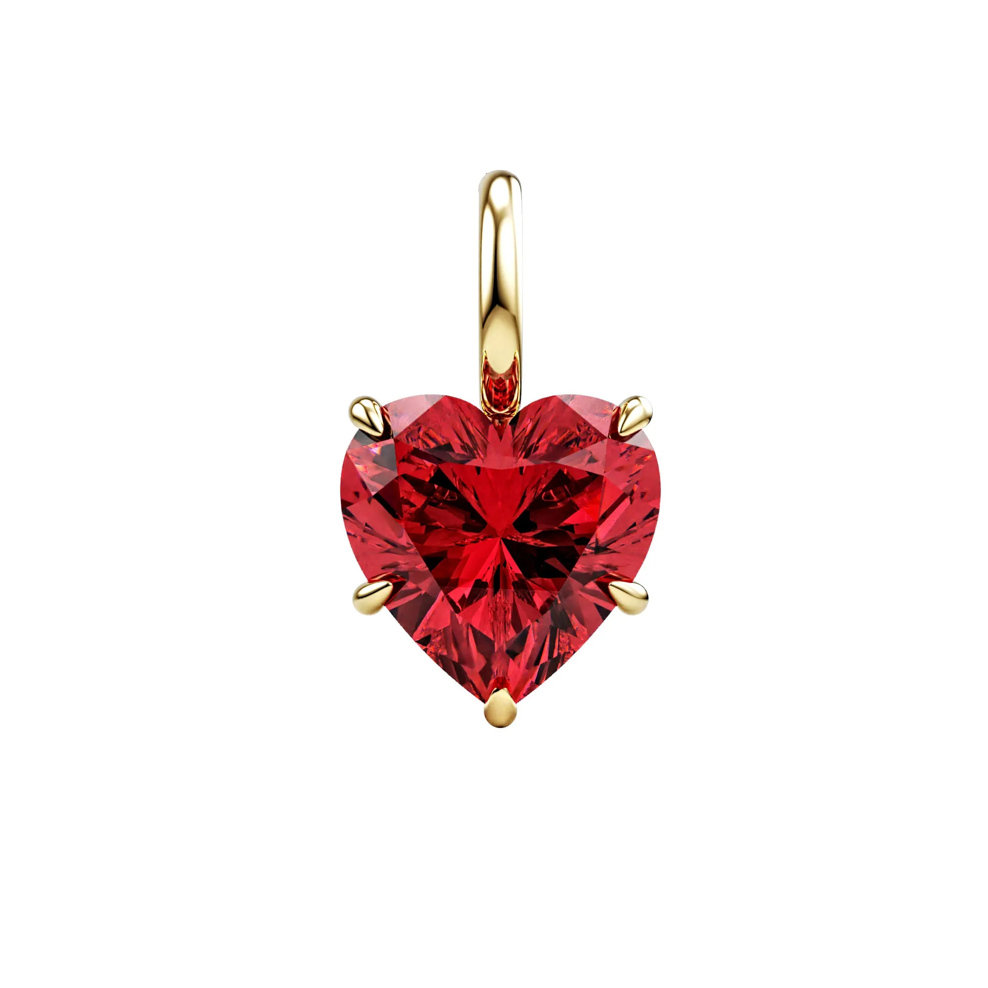 14k Gemstone Heart Charms