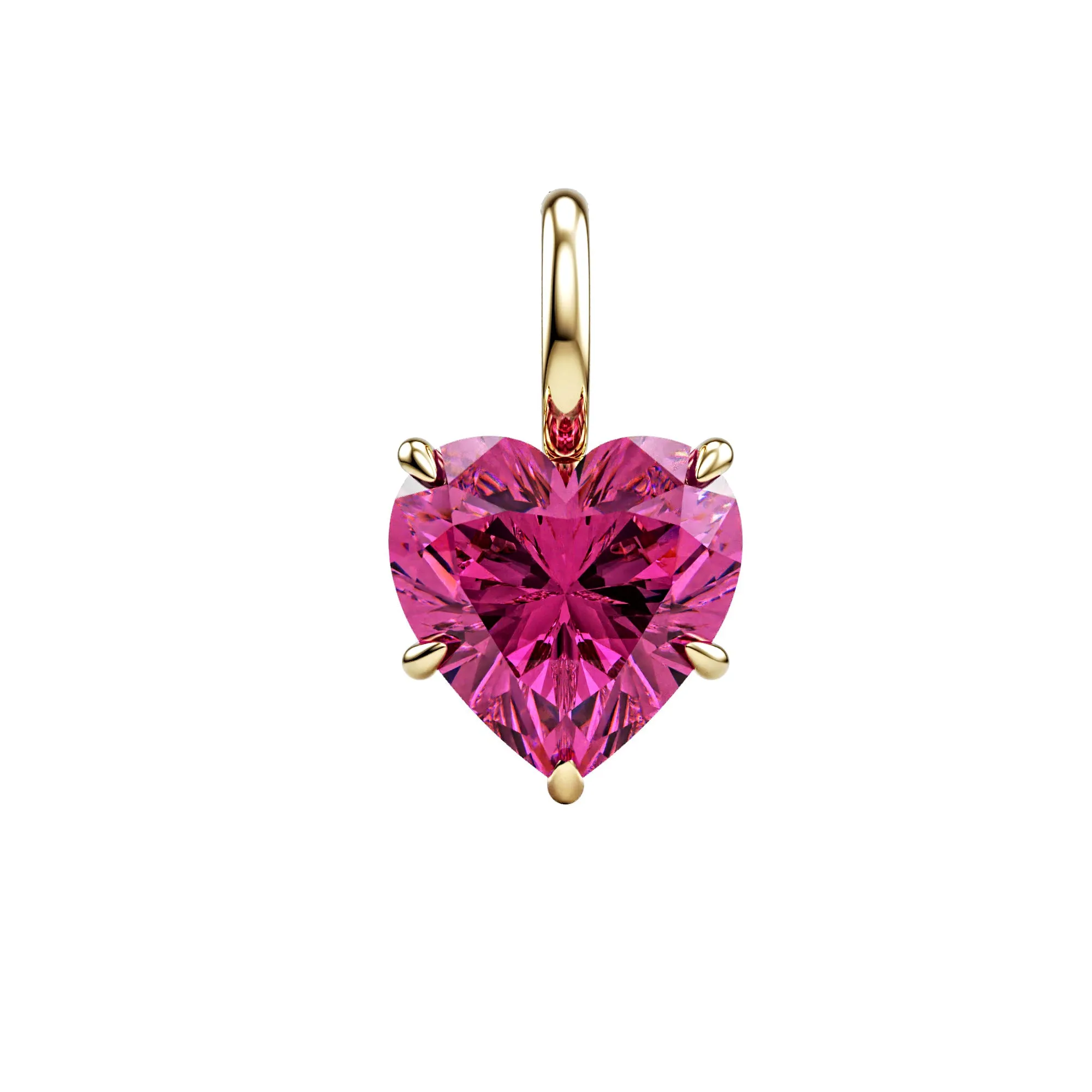 14k Gemstone Heart Charms