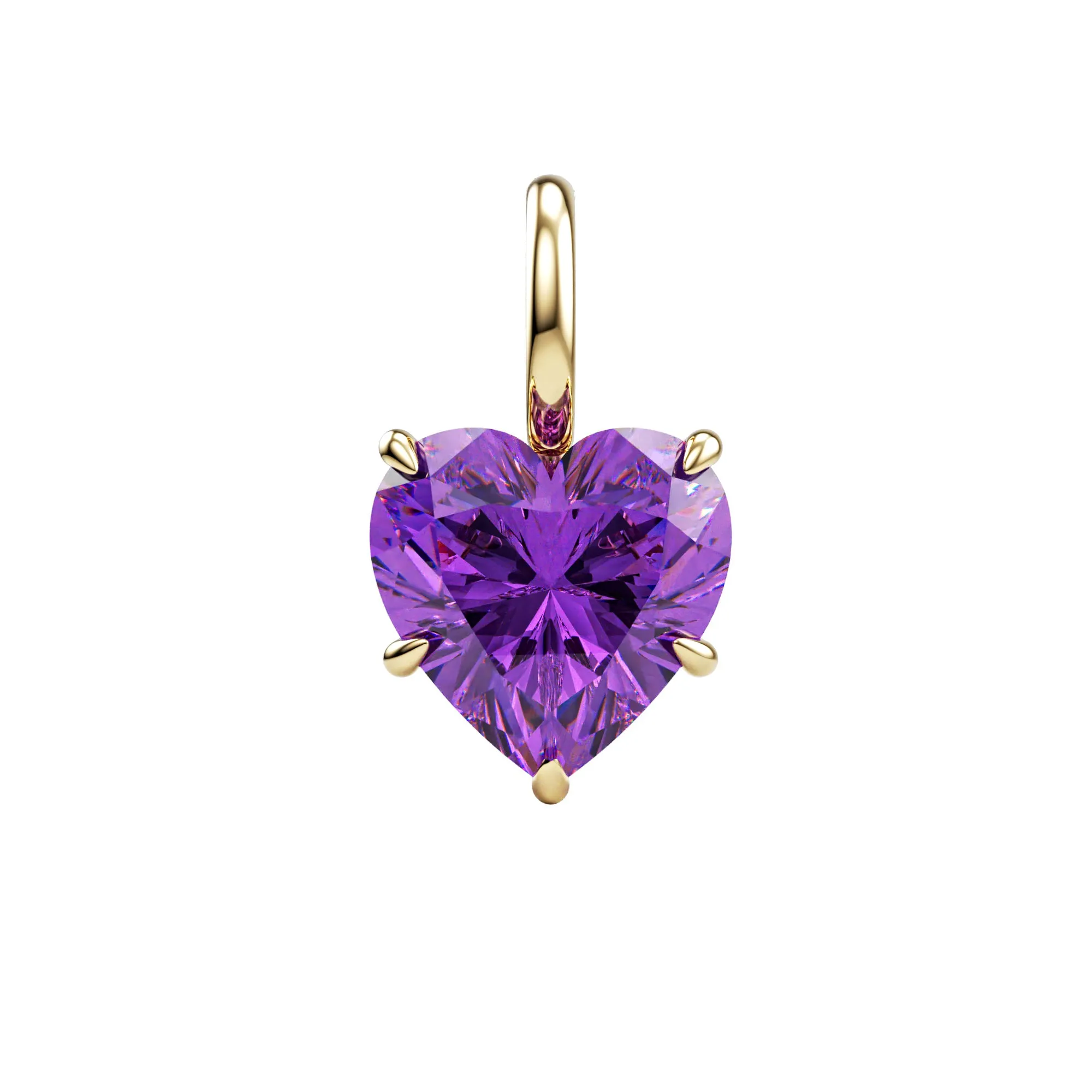 14k Gemstone Heart Charms