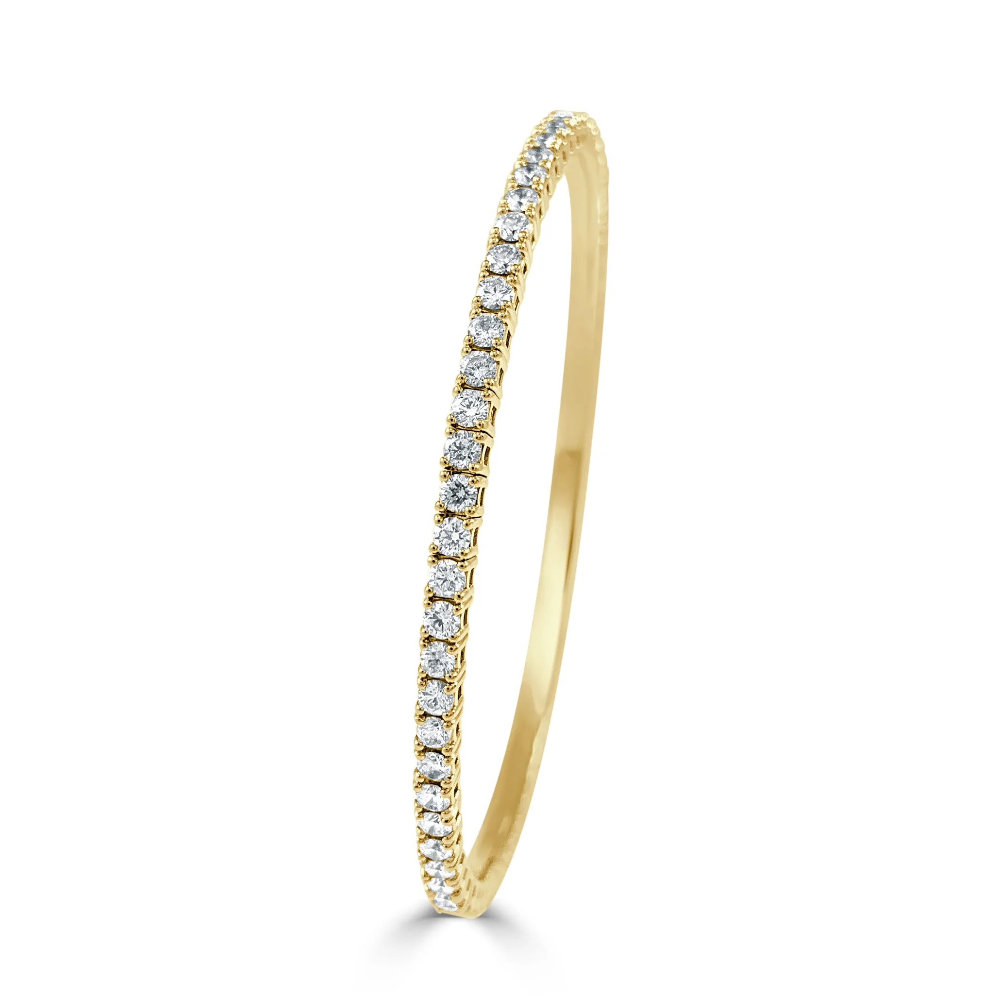 14k Gold & Diamond Flexible Bangle - 3.02ct