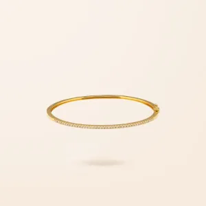 14K Gold Diamond Bangle