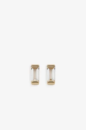 14k Gold Firenze Baguette Micro Studs