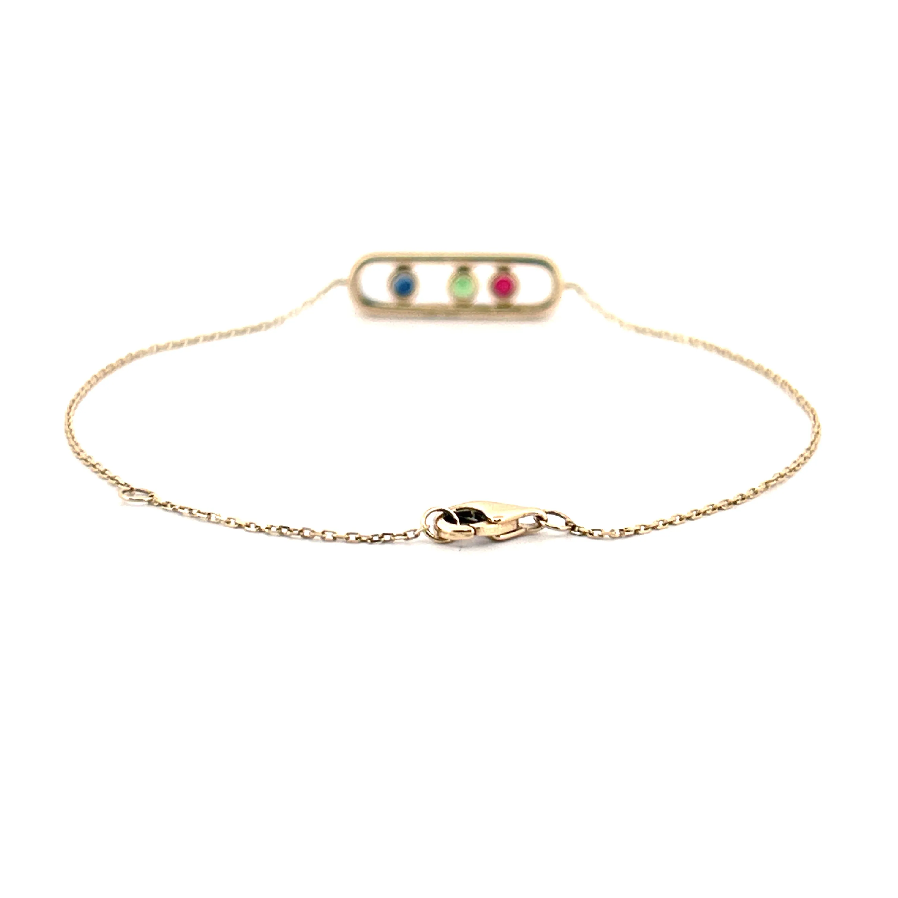 14K Gold Sliding RGB Diamond Bracelet