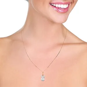 14K Solid Rose Gold Natural Rose Topaz Necklace Genuine