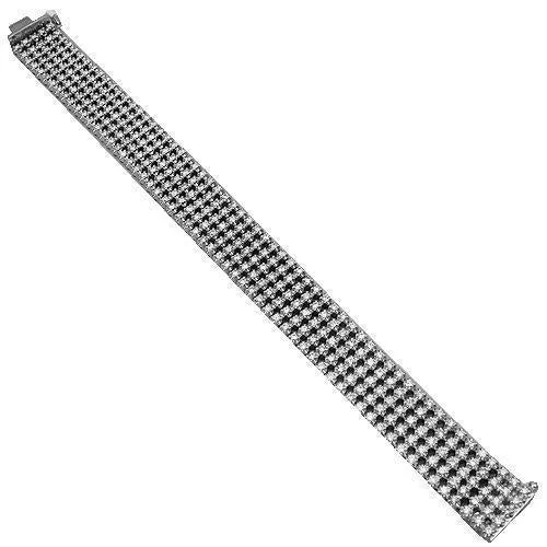 14K Solid White Gold Mens Diamond Bracelet 11.00 Ctw