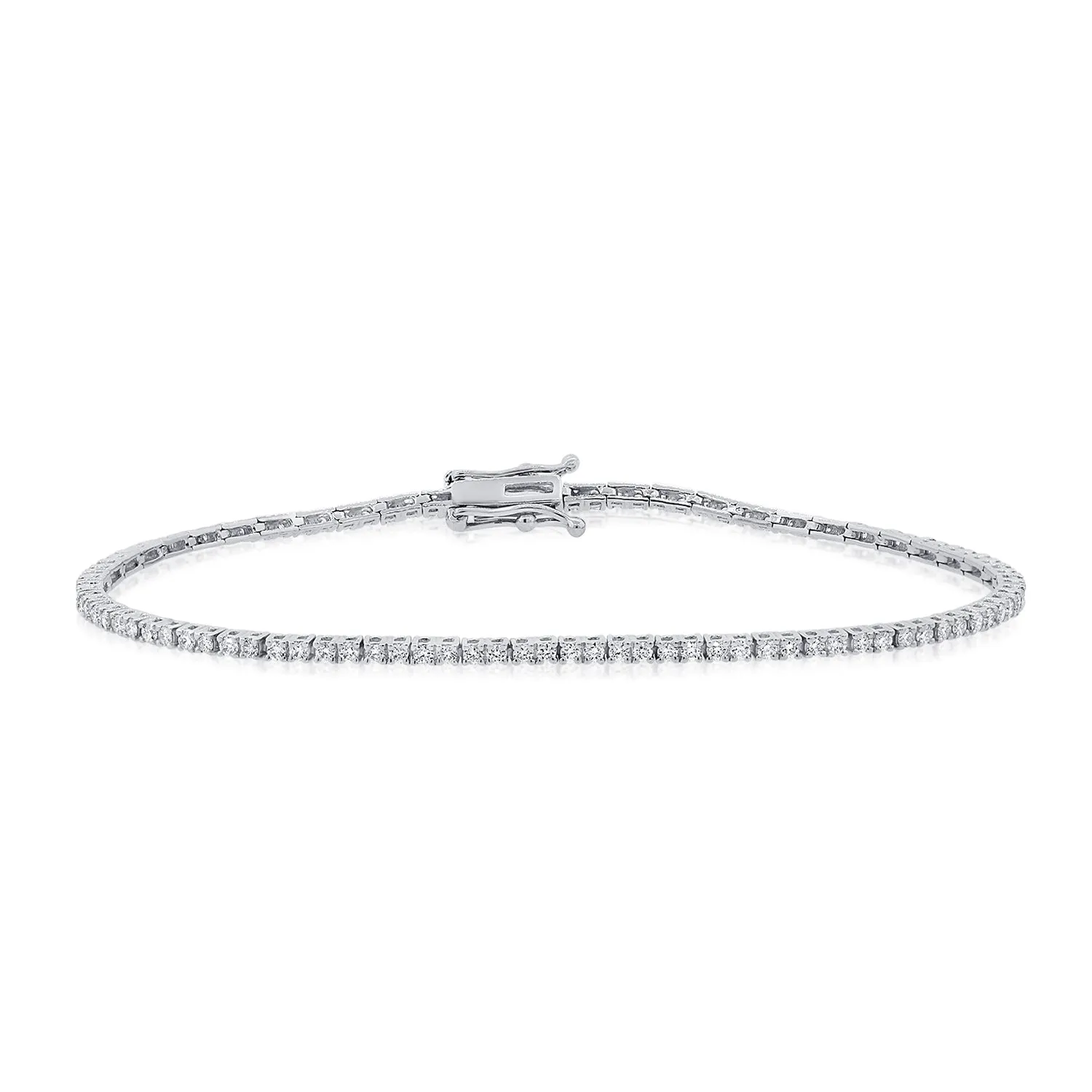 14K White Gold 1.29Ct Diamond Tennis Bracelet