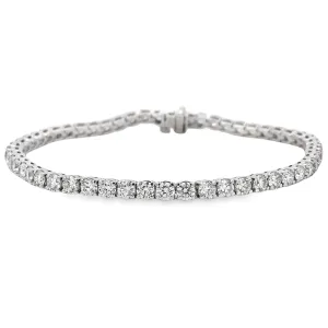 14K White Gold Diamond Tennis Bracelet - 6.40ct