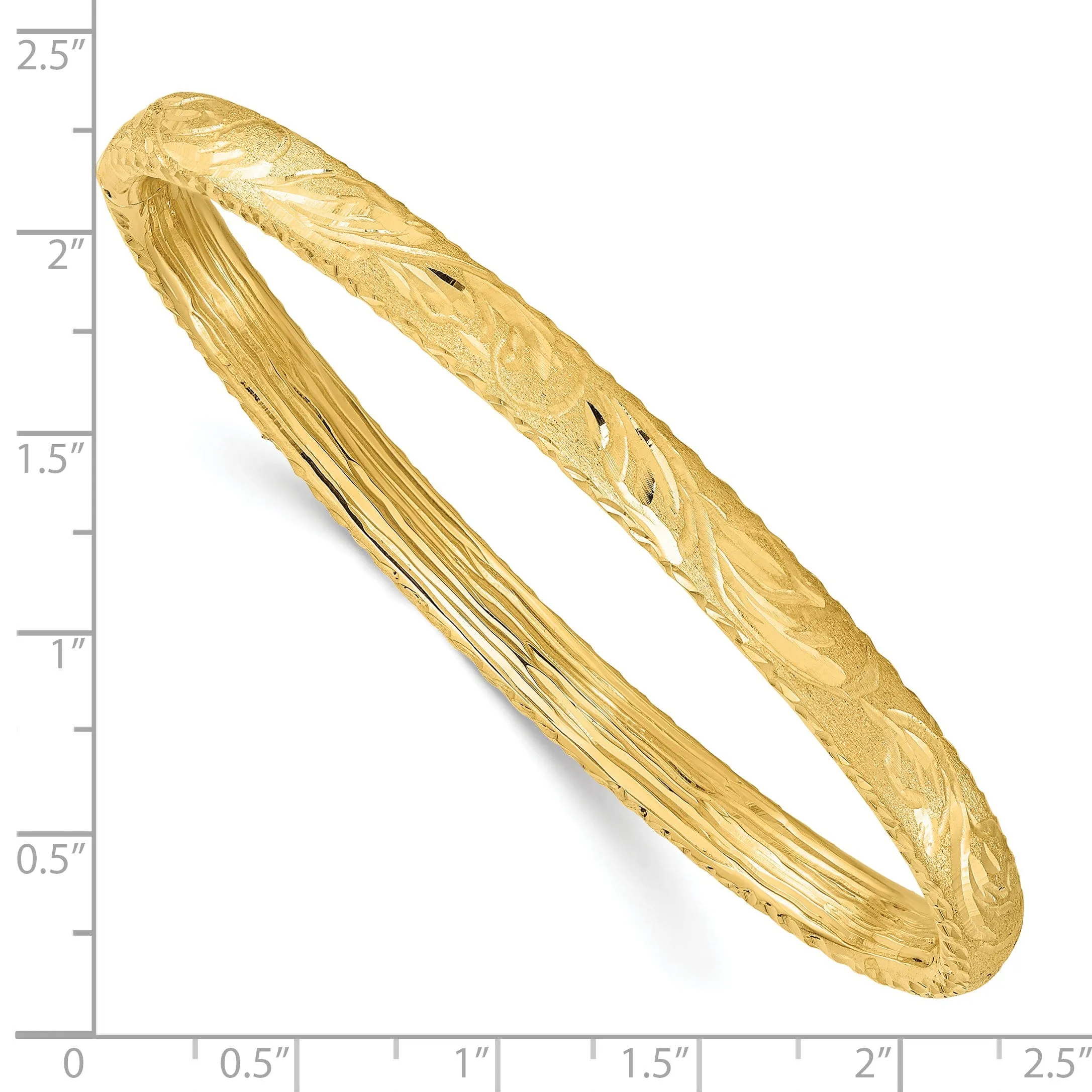 14k Yellow Gold Diamond Cut Bangle