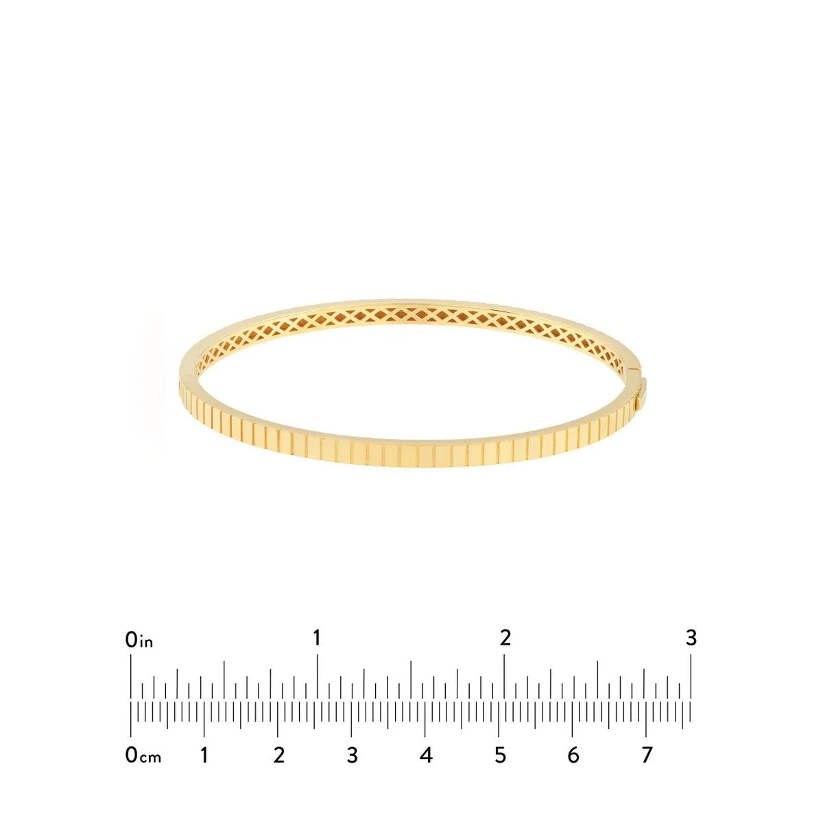 14K Yellow Gold Fluted Hinge Weave Bangle Bracelet