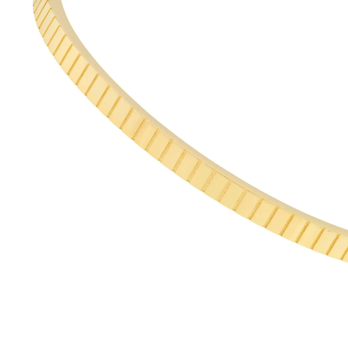 14K Yellow Gold Fluted Hinge Weave Bangle Bracelet