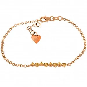 1.55 Carat 14K Solid Rose Gold Bracelet Natural Citrine