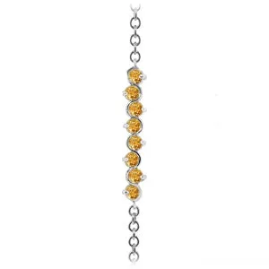 1.55 Carat 14K Solid White Gold Bracelet Natural Citrine