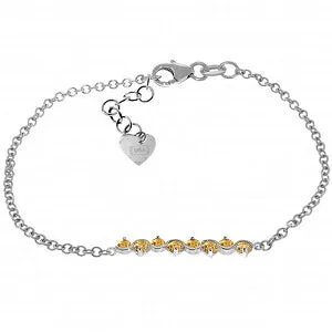 1.55 Carat 14K Solid White Gold Bracelet Natural Citrine