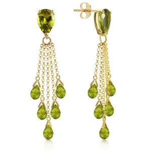 15.5 Carat 14K Solid Yellow Gold Playful Peridot Earrings