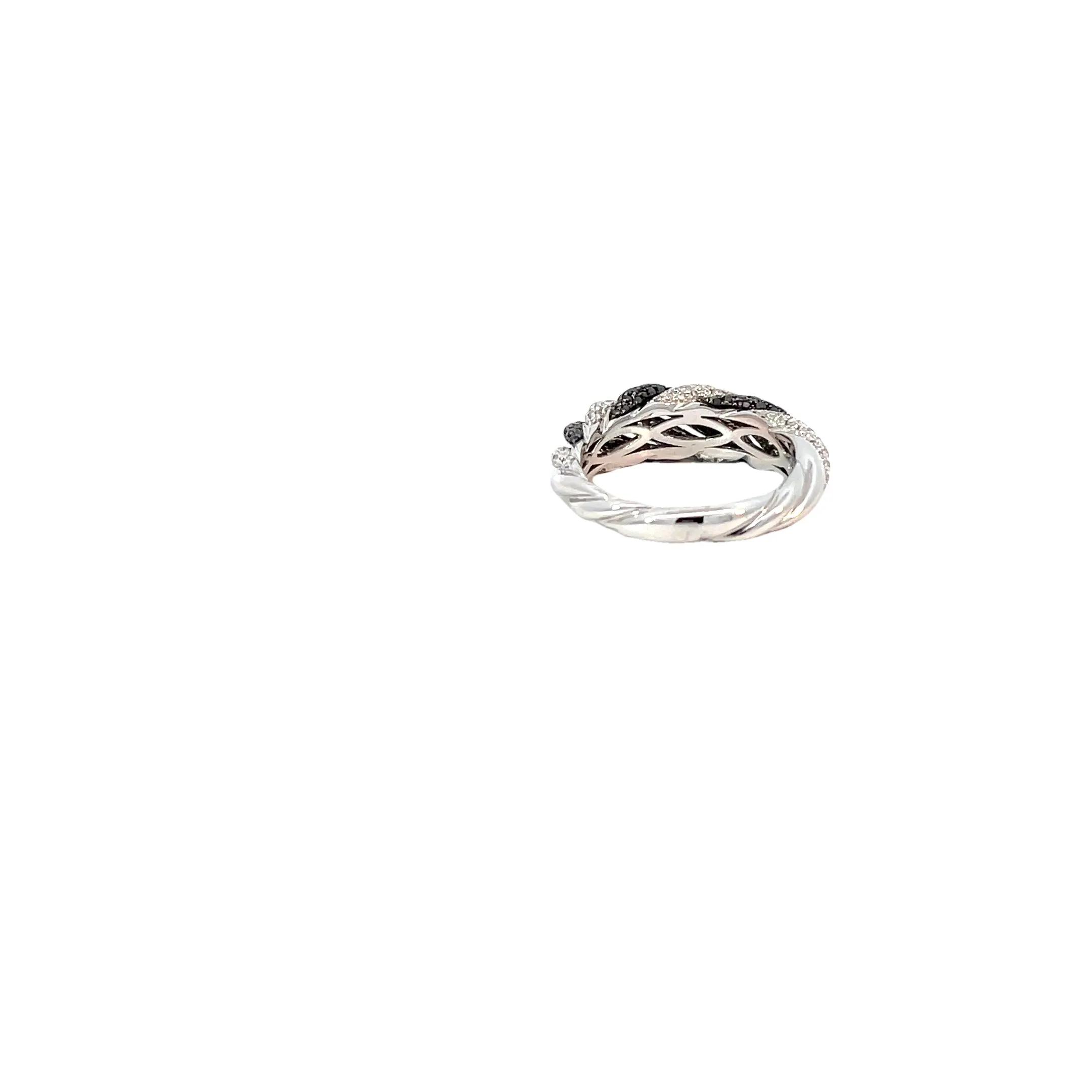 18 Karat White Gold Diamond Twist Ring