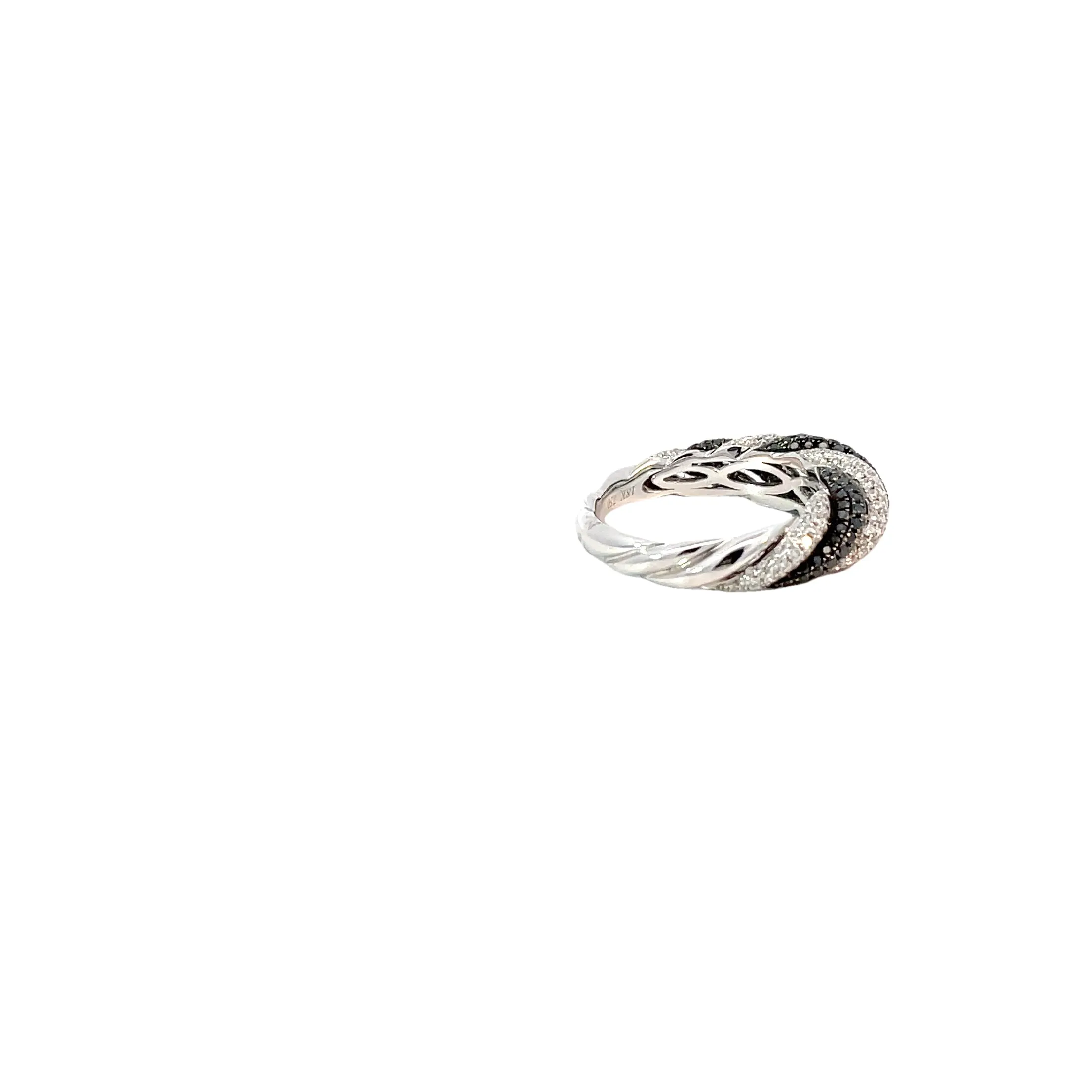 18 Karat White Gold Diamond Twist Ring