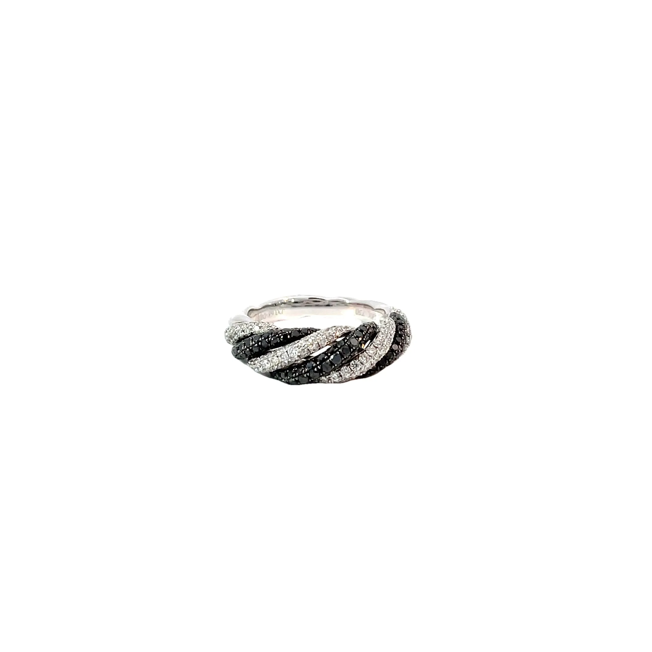 18 Karat White Gold Diamond Twist Ring